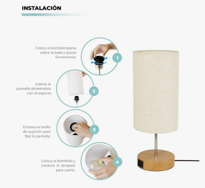 Lampara De Mesa Carga Usb Atikus