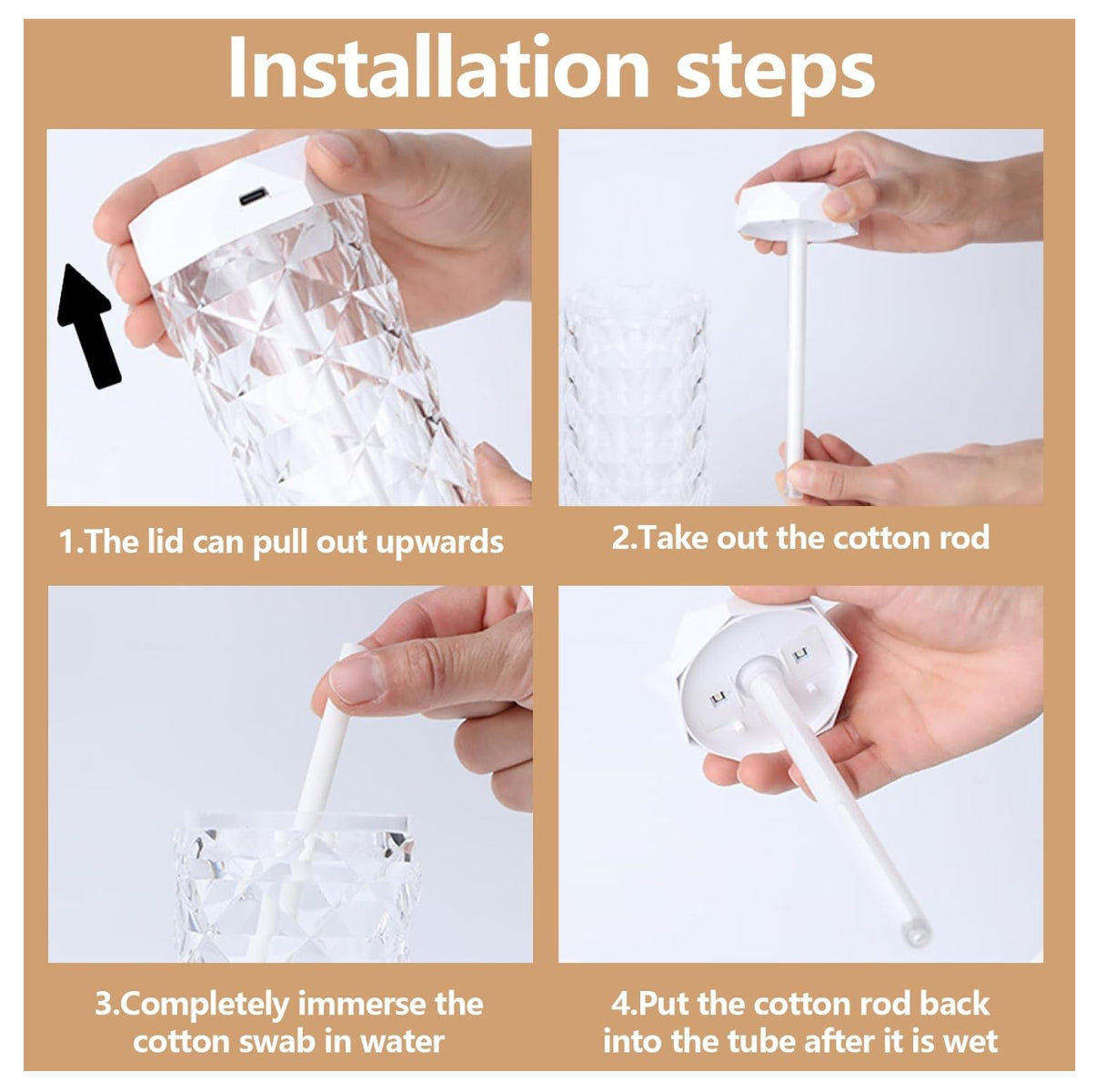 Lampara Humificador Cristal RGB