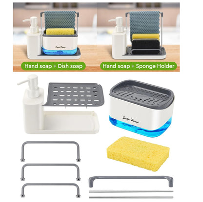 Dispensador Doble Jabon y Bandeja Cocina